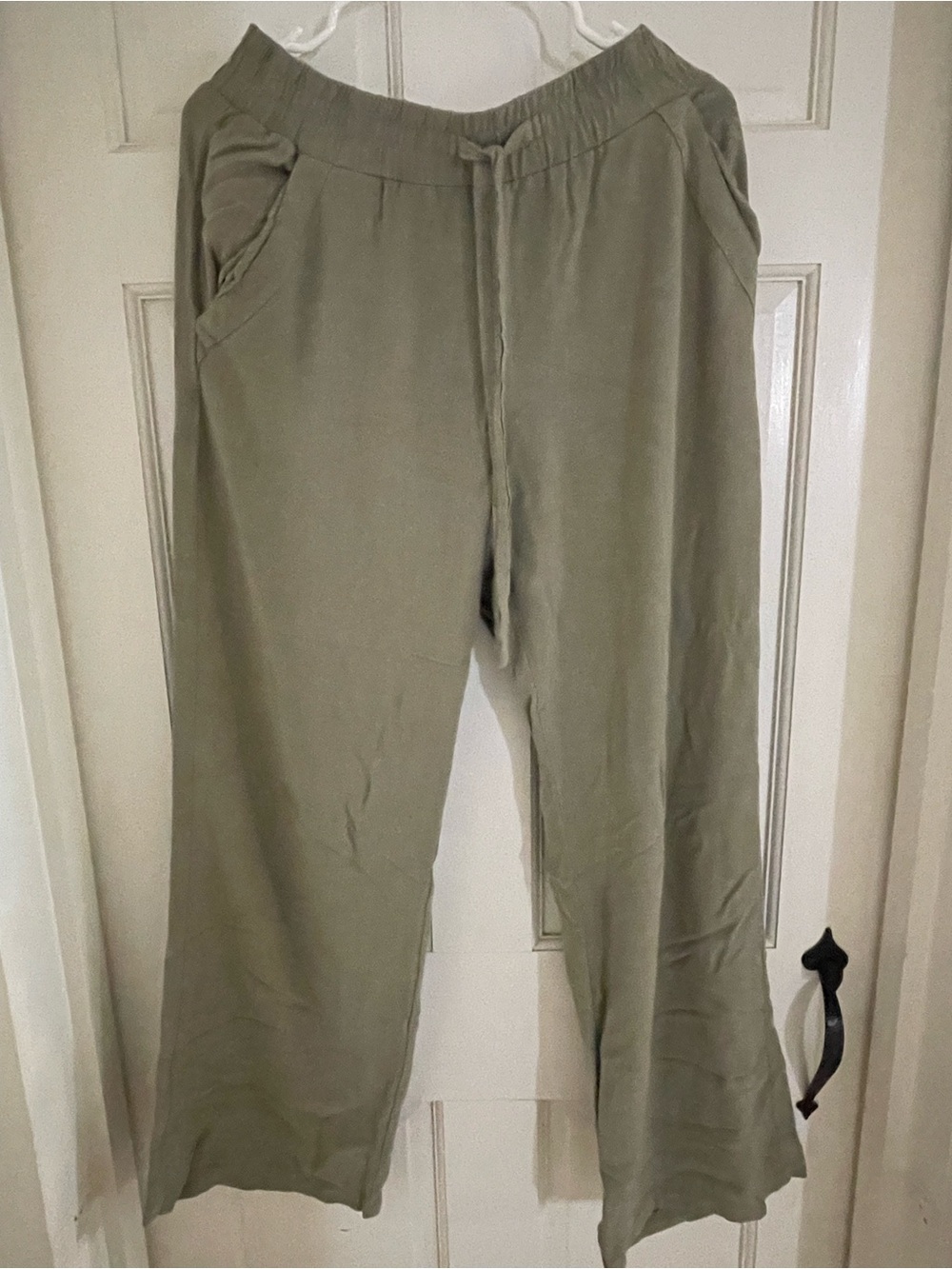 Sienna Sky Olive Wide-Leg Drawstring Pants